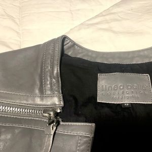 Linea Pelle cropped leather moto jacket xs